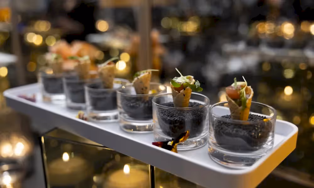 Tuna cone appetizer. 